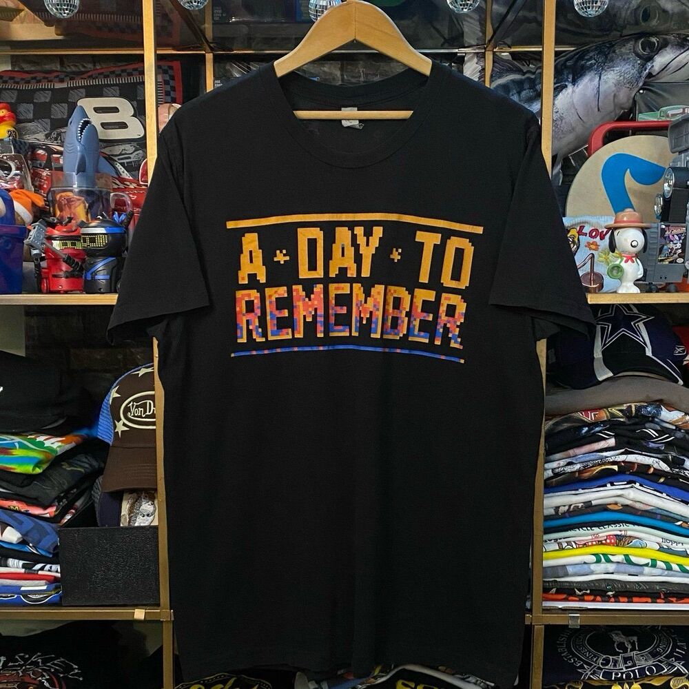 A Day To Remember ADTR 8-Bit Pixel Eagle Band Concert Tee Black Large RARE